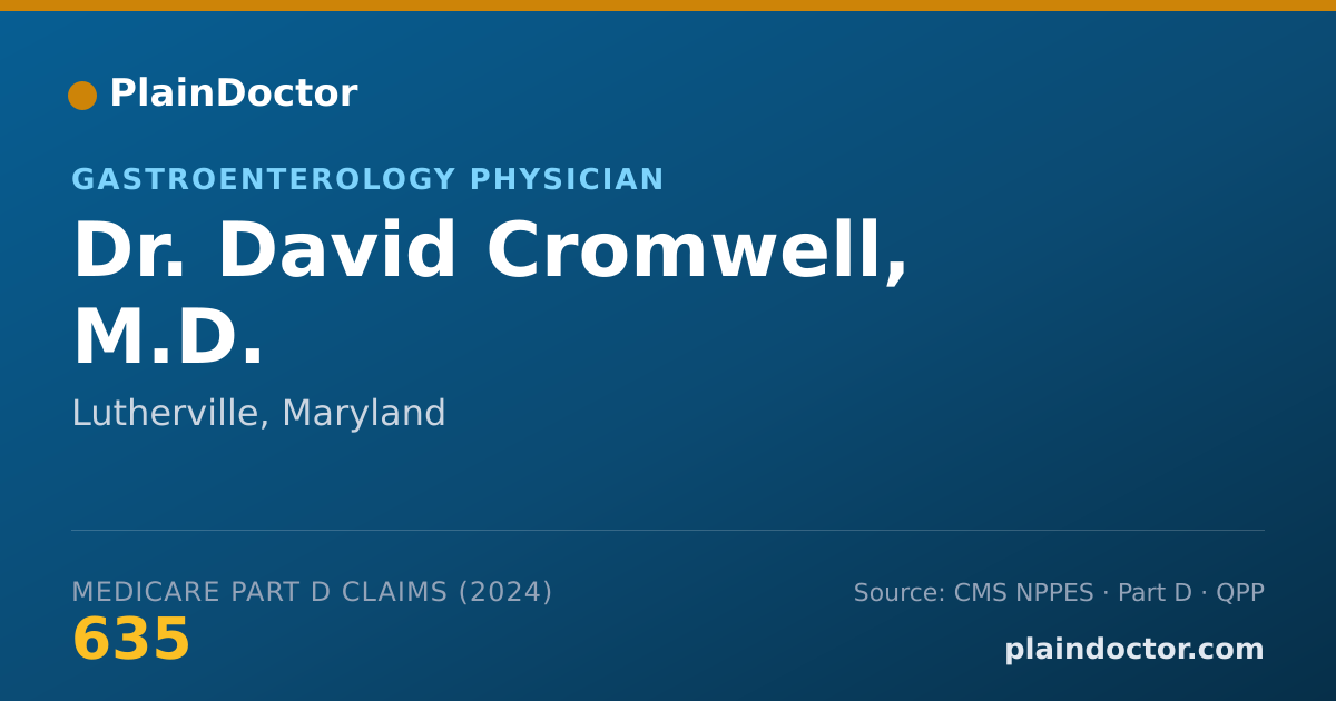 Shareable card for David Cromwell, M.D. - Gastroenterology Physician, Lutherville, MD