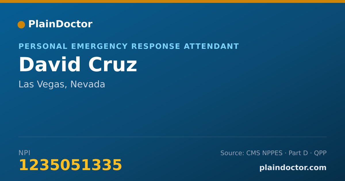 Shareable card for David Cruz - Personal Emergency Response Attendant, Las Vegas, NV