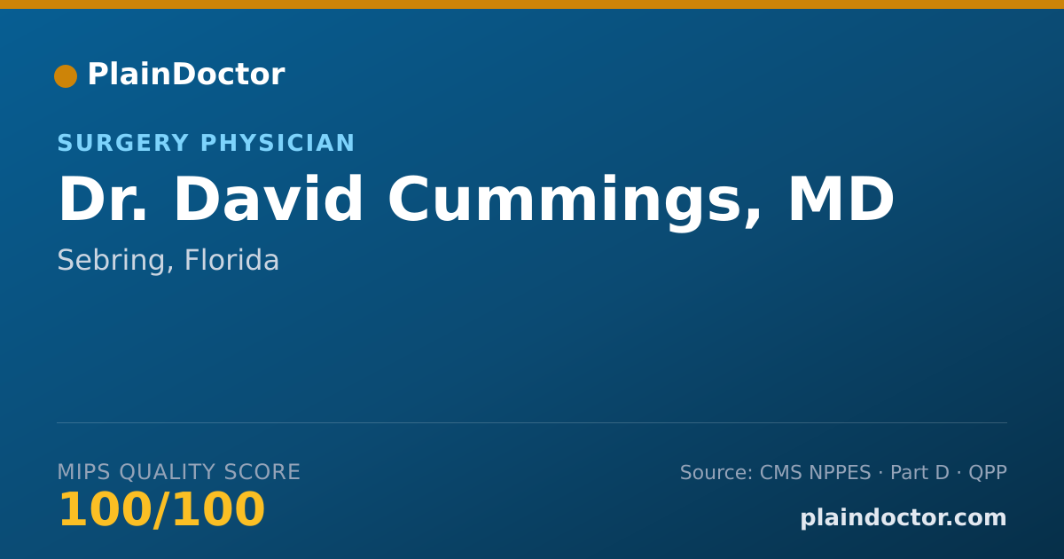Shareable card for David Cummings, MD - Surgery Physician, Sebring, FL