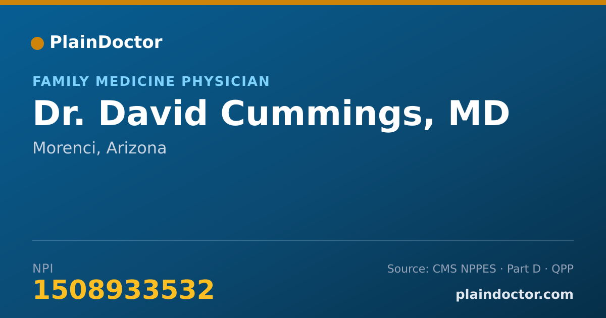 Shareable card for David Cummings, MD - Family Medicine Physician, Morenci, AZ