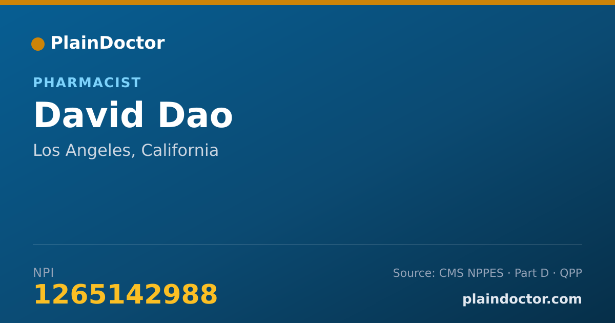 Shareable card for David Dao - Pharmacist, Los Angeles, CA