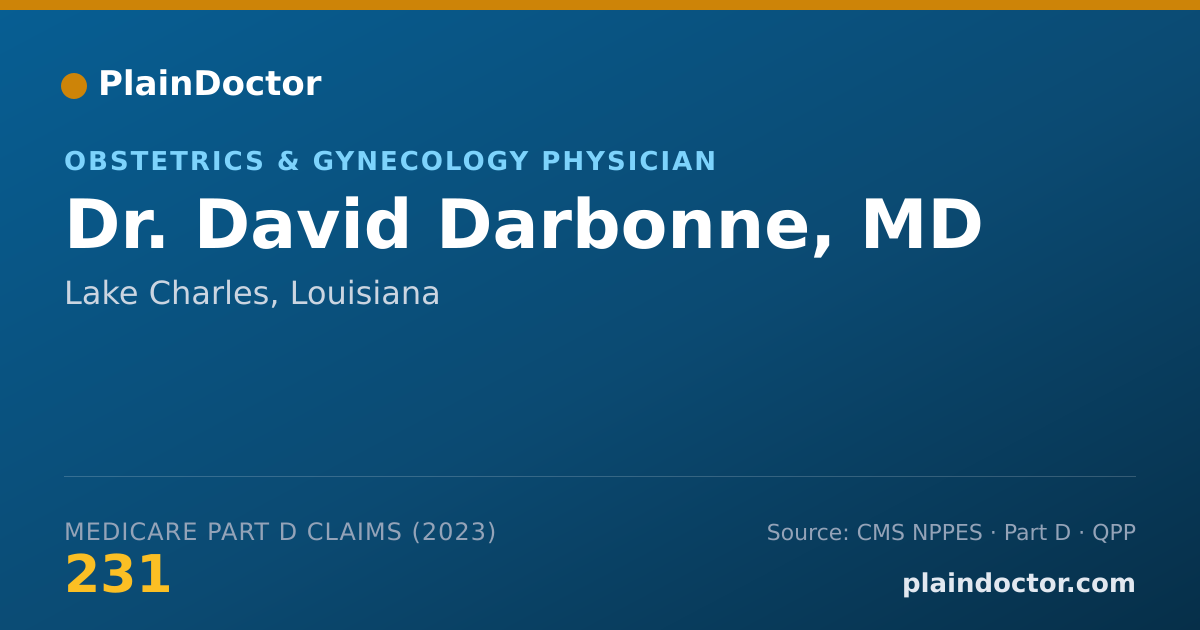 Shareable card for David Darbonne, MD - Obstetrics & Gynecology Physician, Lake Charles, LA