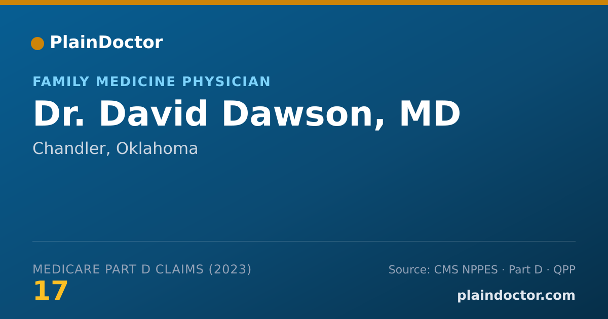 Shareable card for David Dawson, MD - Family Medicine Physician, Chandler, OK