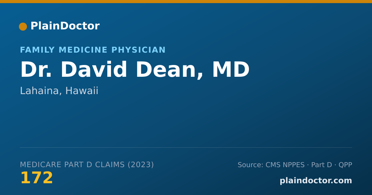Shareable card for David Dean, MD - Family Medicine Physician, Lahaina, HI