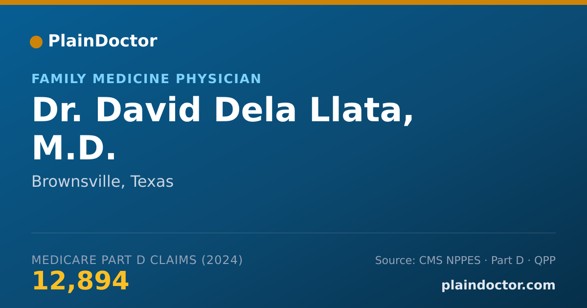 Shareable card for David Dela Llata, M.D. - Family Medicine Physician, Brownsville, TX
