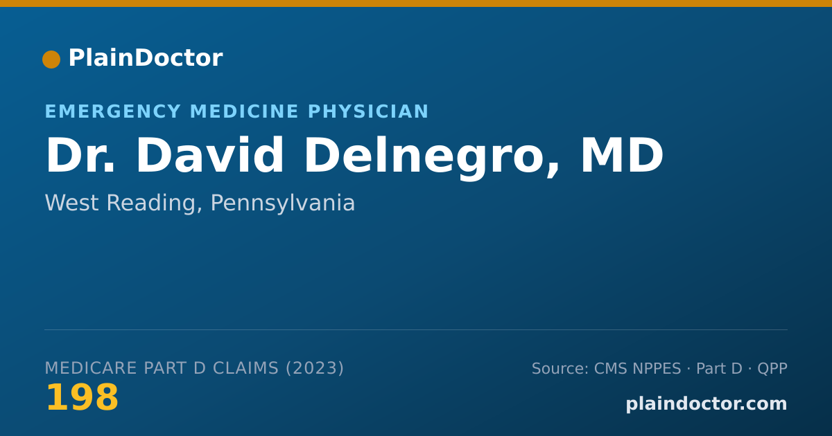 Shareable card for David Delnegro, MD - Emergency Medicine Physician, West Reading, PA