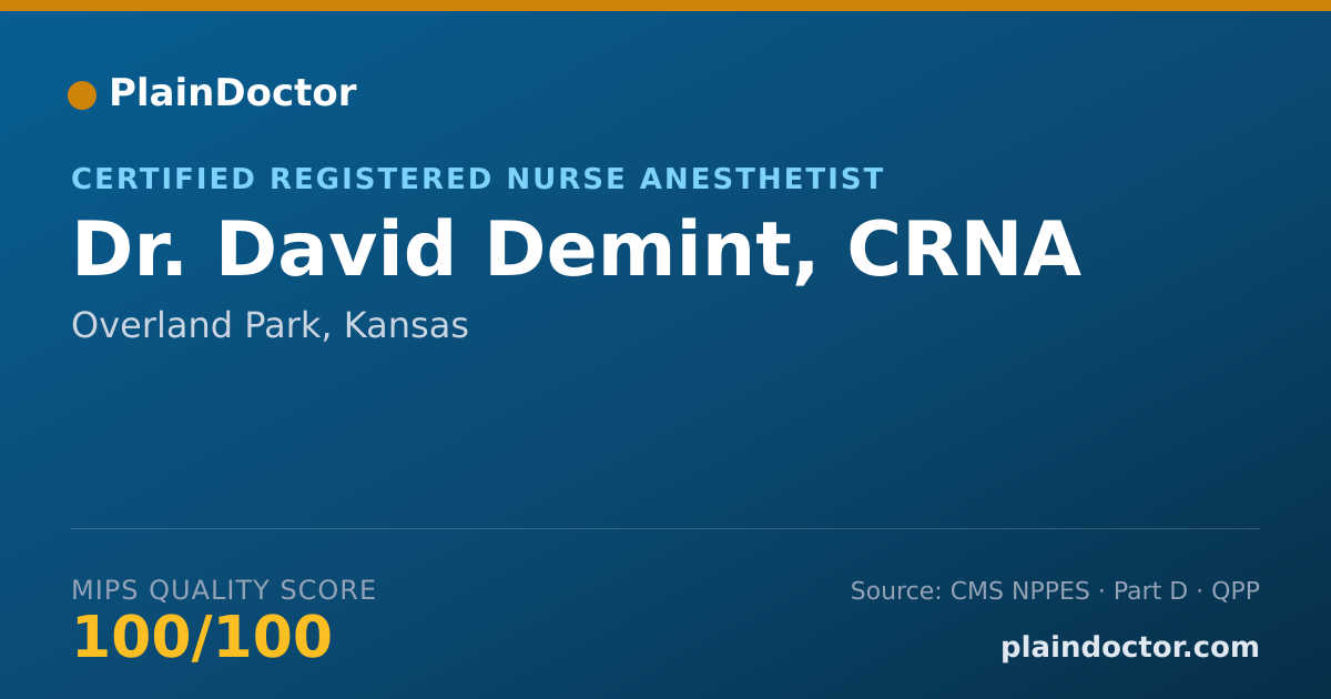 Shareable card for David Demint, CRNA - Certified Registered Nurse Anesthetist, Overland Park, KS