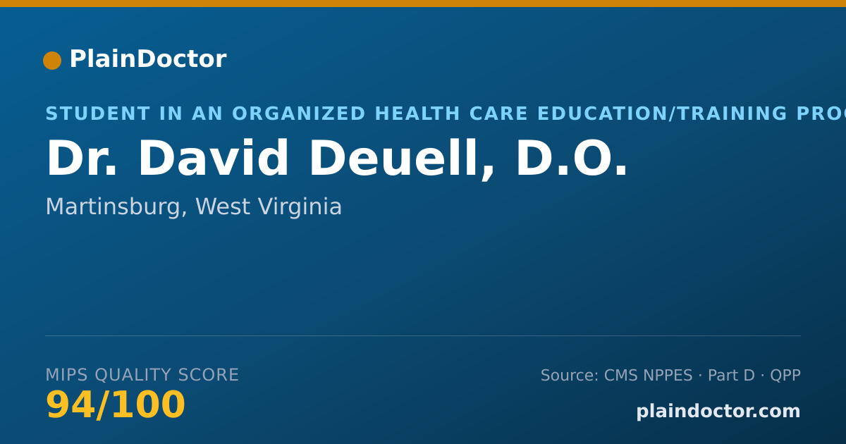 Shareable card for David Deuell, D.O. - Student in an Organized Health Care Education/Training Program, Martinsburg, WV