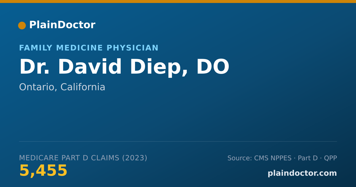 Shareable card for David Diep, DO - Family Medicine Physician, Ontario, CA