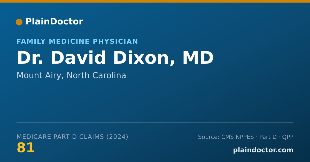 Shareable card for David Dixon, MD - Family Medicine Physician, Mount Airy, NC