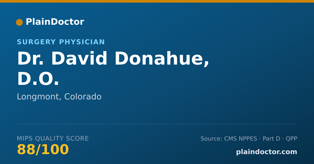 Shareable card for David Donahue, D.O. - Surgery Physician, Longmont, CO