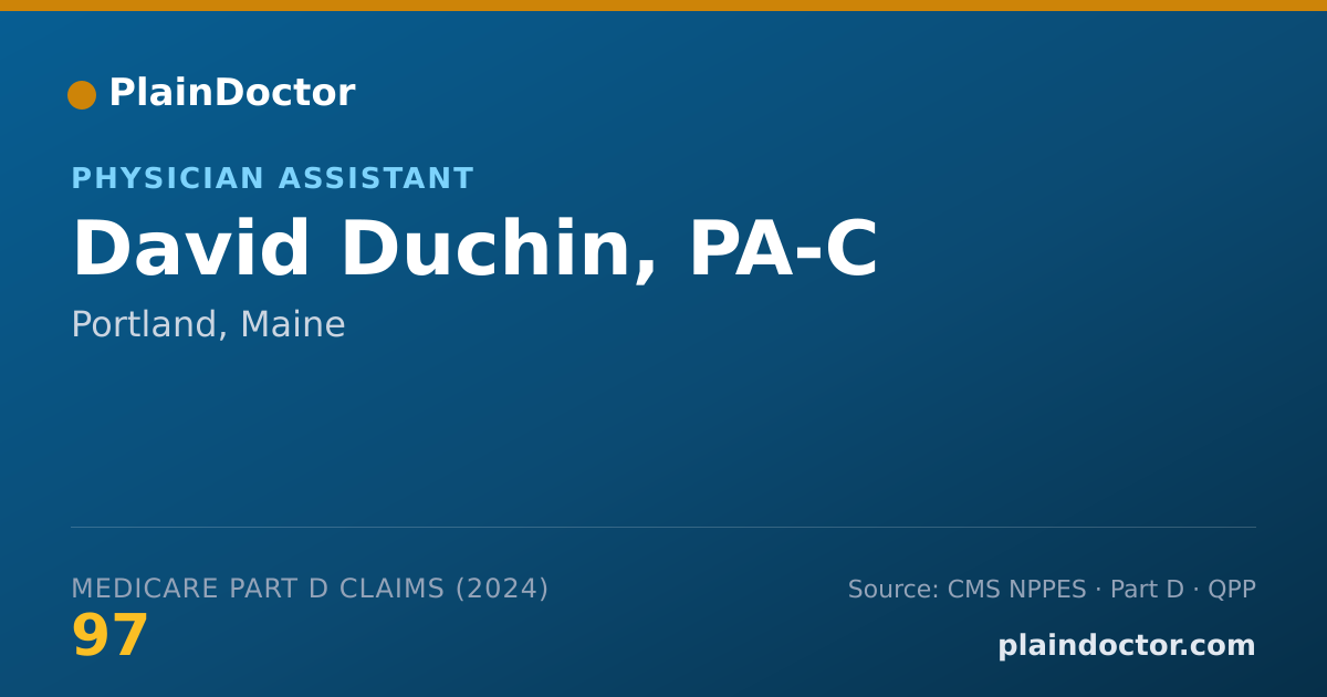 Shareable card for David Duchin, PA-C - Physician Assistant, Portland, ME