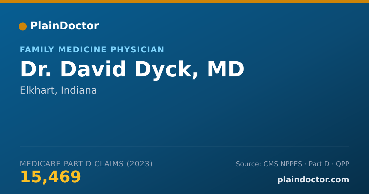 Shareable card for David Dyck, MD - Family Medicine Physician, Elkhart, IN