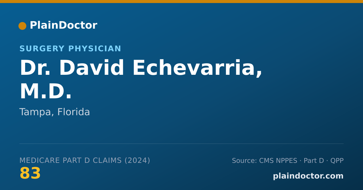 Shareable card for David Echevarria, M.D. - Surgery Physician, Tampa, FL