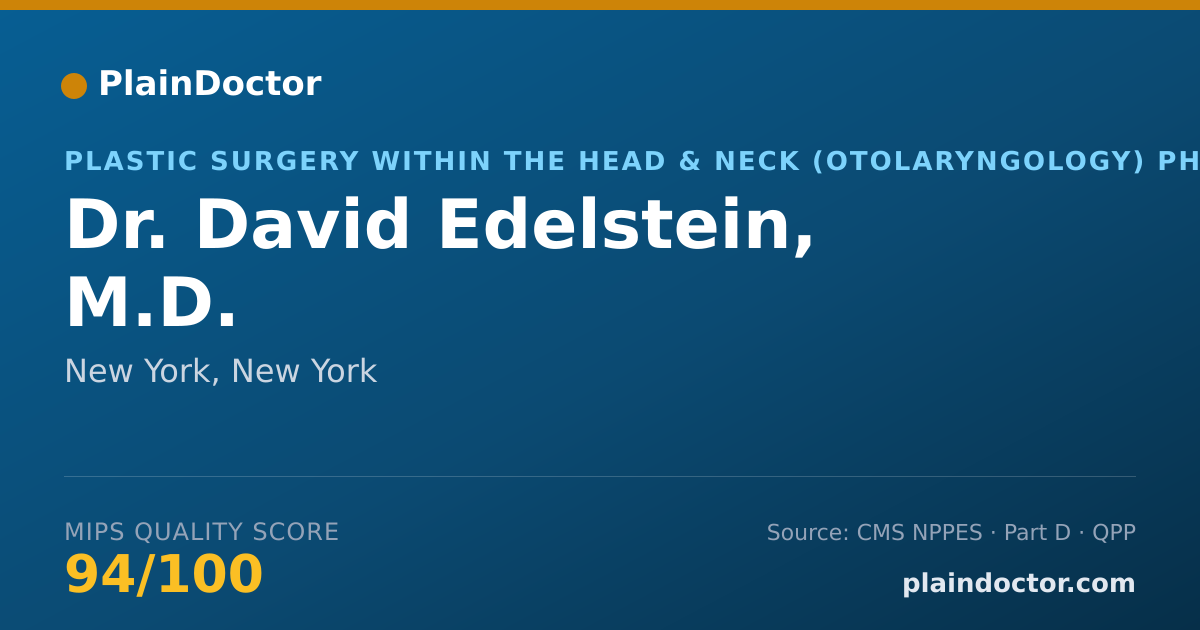 Shareable card for David Edelstein, M.D. - Plastic Surgery within the Head & Neck (Otolaryngology) Physician, New York, NY