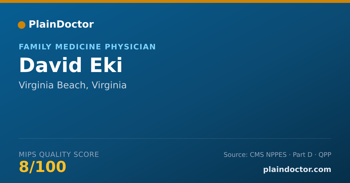 Shareable card for David Eki - Family Medicine Physician, Virginia Beach, VA