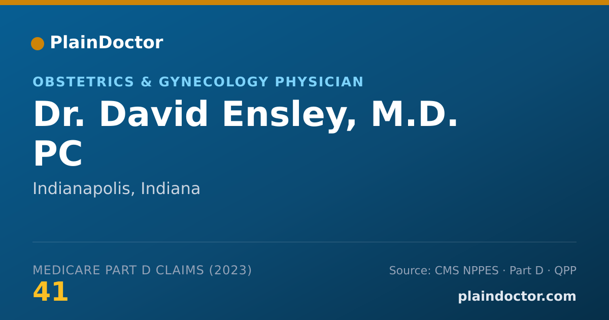 Shareable card for David Ensley, M.D. PC - Obstetrics & Gynecology Physician, Indianapolis, IN