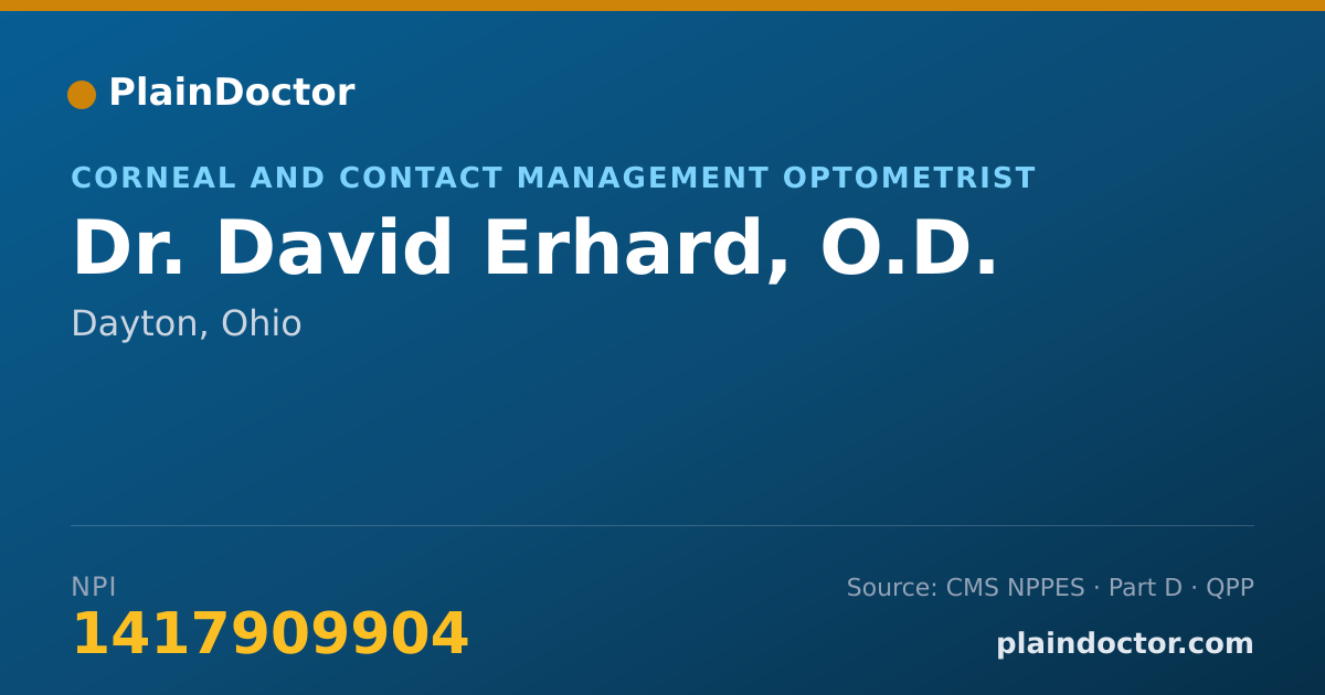 Shareable card for David Erhard, O.D. - Corneal and Contact Management Optometrist, Dayton, OH