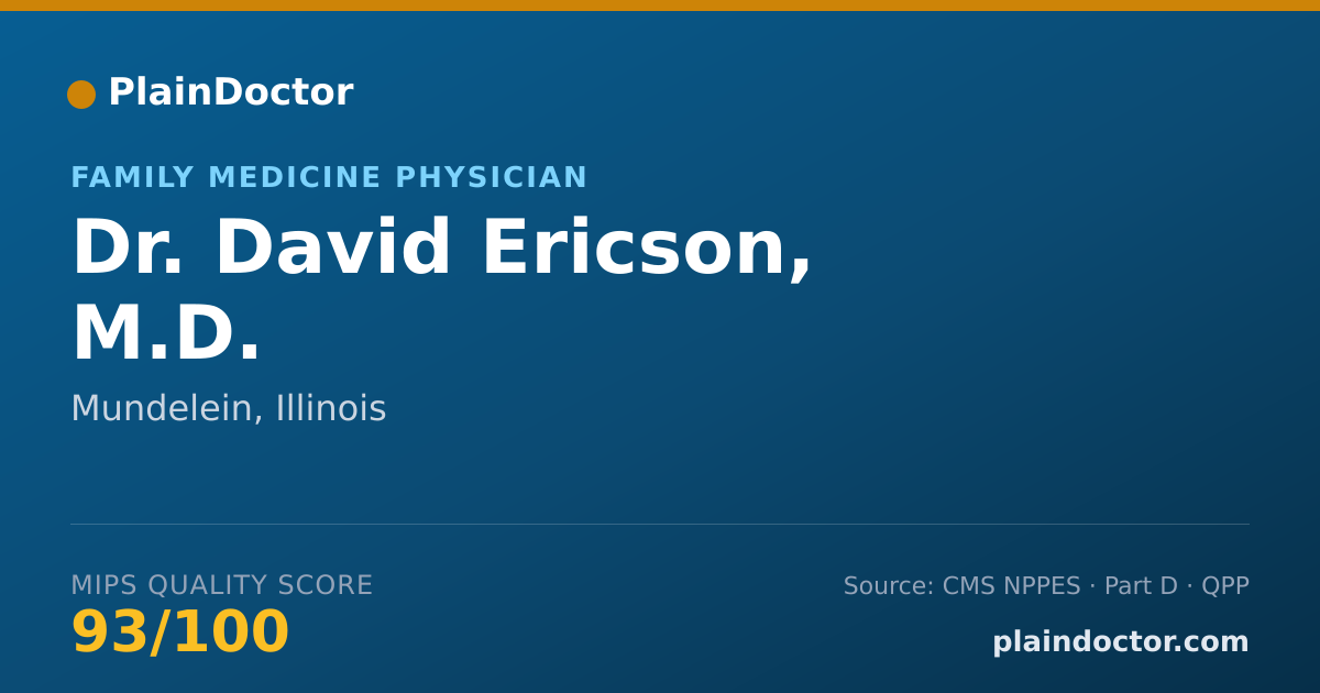 Shareable card for David Ericson, M.D. - Family Medicine Physician, Mundelein, IL