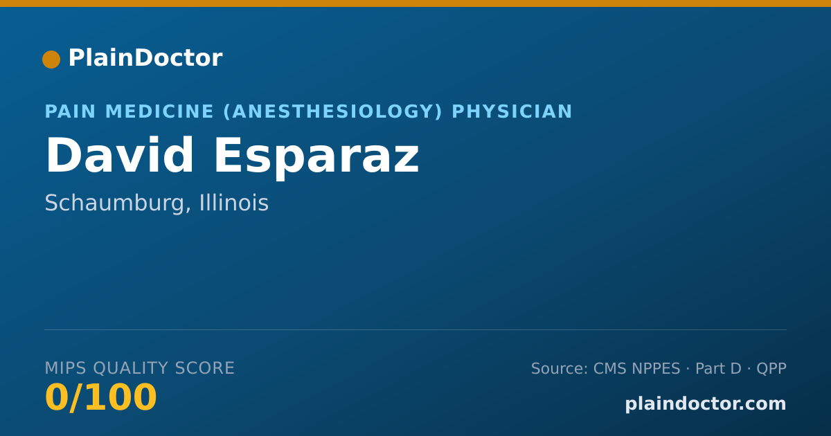 Shareable card for David Esparaz - Pain Medicine (Anesthesiology) Physician, Schaumburg, IL
