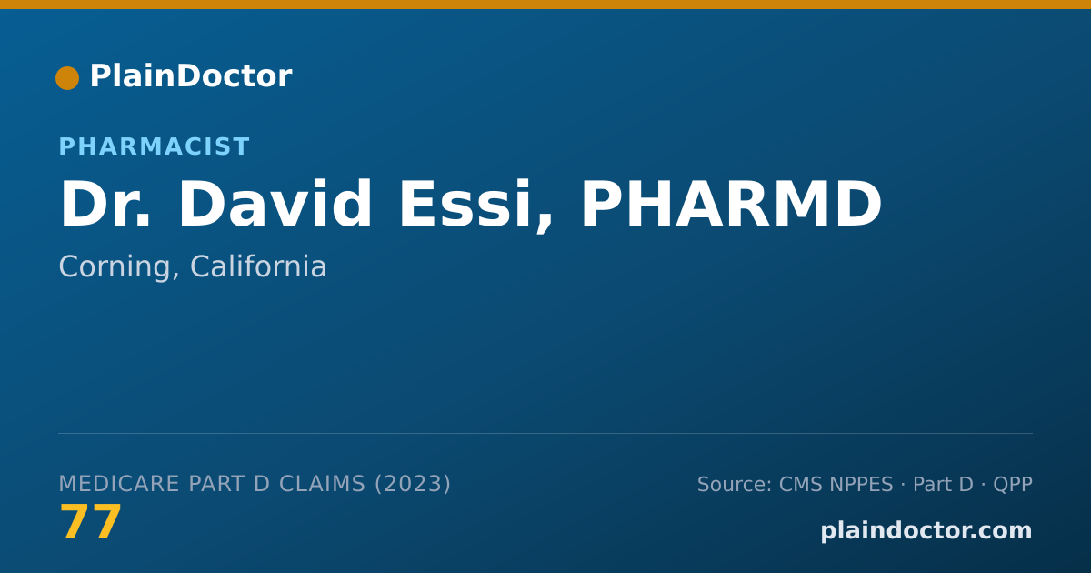 Shareable card for David Essi, PHARMD - Pharmacist, Corning, CA