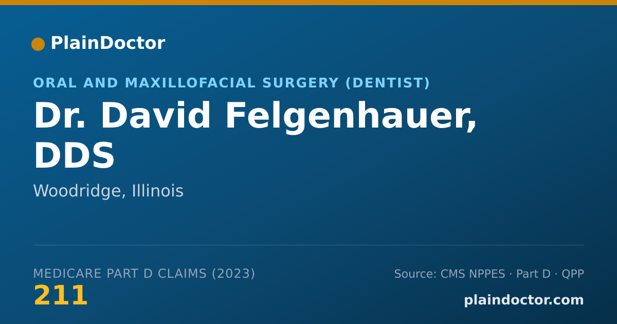 Shareable card for David Felgenhauer, DDS - Oral and Maxillofacial Surgery (Dentist), Woodridge, IL