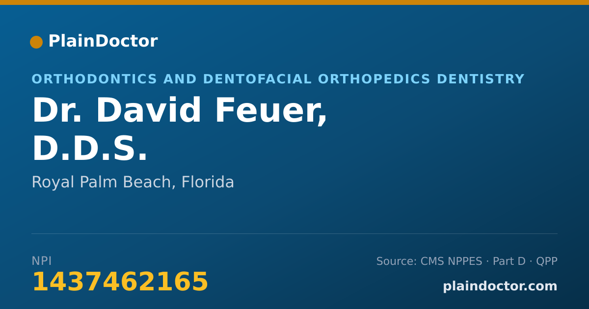 Shareable card for David Feuer, D.D.S. - Orthodontics and Dentofacial Orthopedics Dentistry, Royal Palm Beach, FL