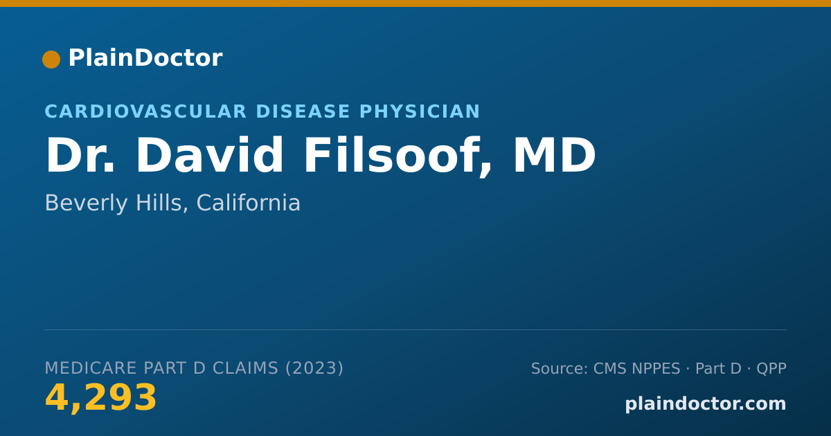 Shareable card for David Filsoof, MD - Cardiovascular Disease Physician, Beverly Hills, CA
