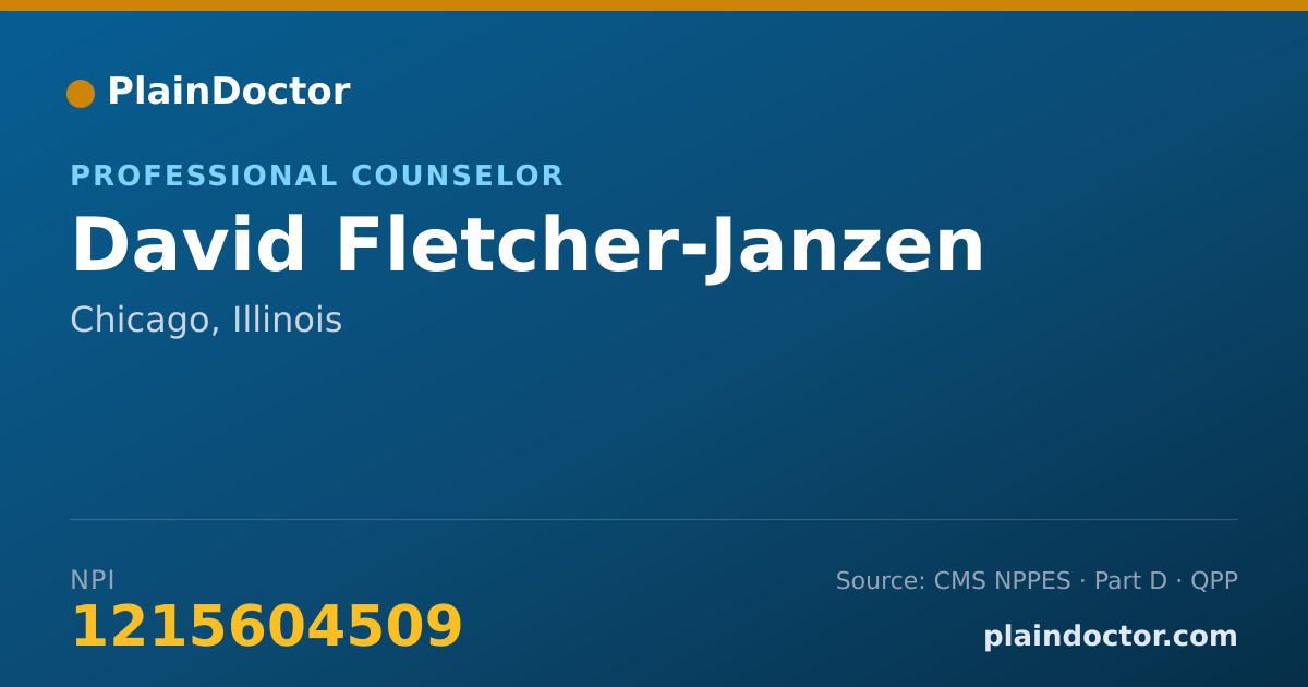 Shareable card for David Fletcher-Janzen - Professional Counselor, Chicago, IL