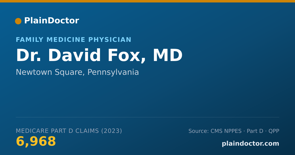 Shareable card for David Fox, MD - Family Medicine Physician, Newtown Square, PA