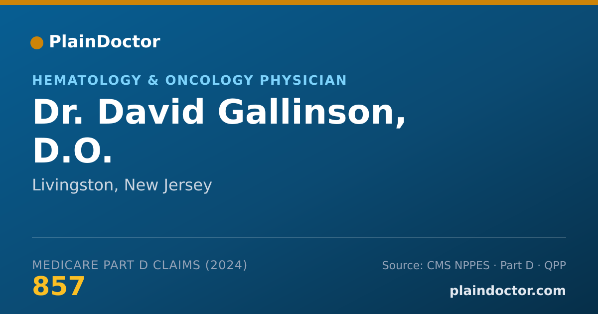 Shareable card for David Gallinson, D.O. - Hematology & Oncology Physician, Livingston, NJ