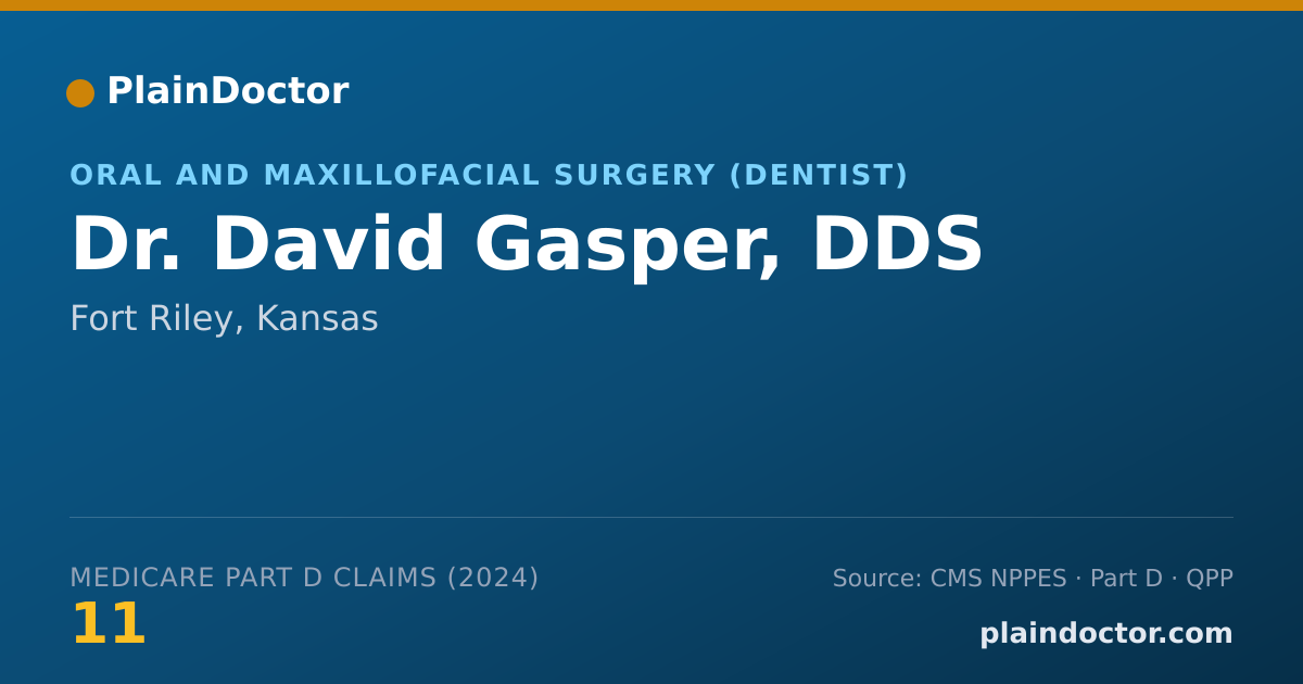 Shareable card for David Gasper, DDS - Oral & Maxillofacial Surgery (D.M.D.), Fort Riley, KS