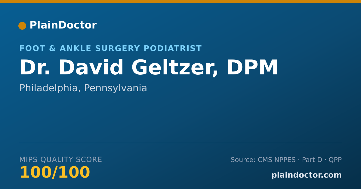 Shareable card for David Geltzer, DPM - Foot & Ankle Surgery Podiatrist, Philadelphia, PA