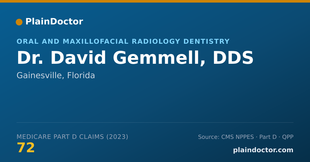 Shareable card for David Gemmell, DDS - Oral and Maxillofacial Radiology Dentistry, Gainesville, FL