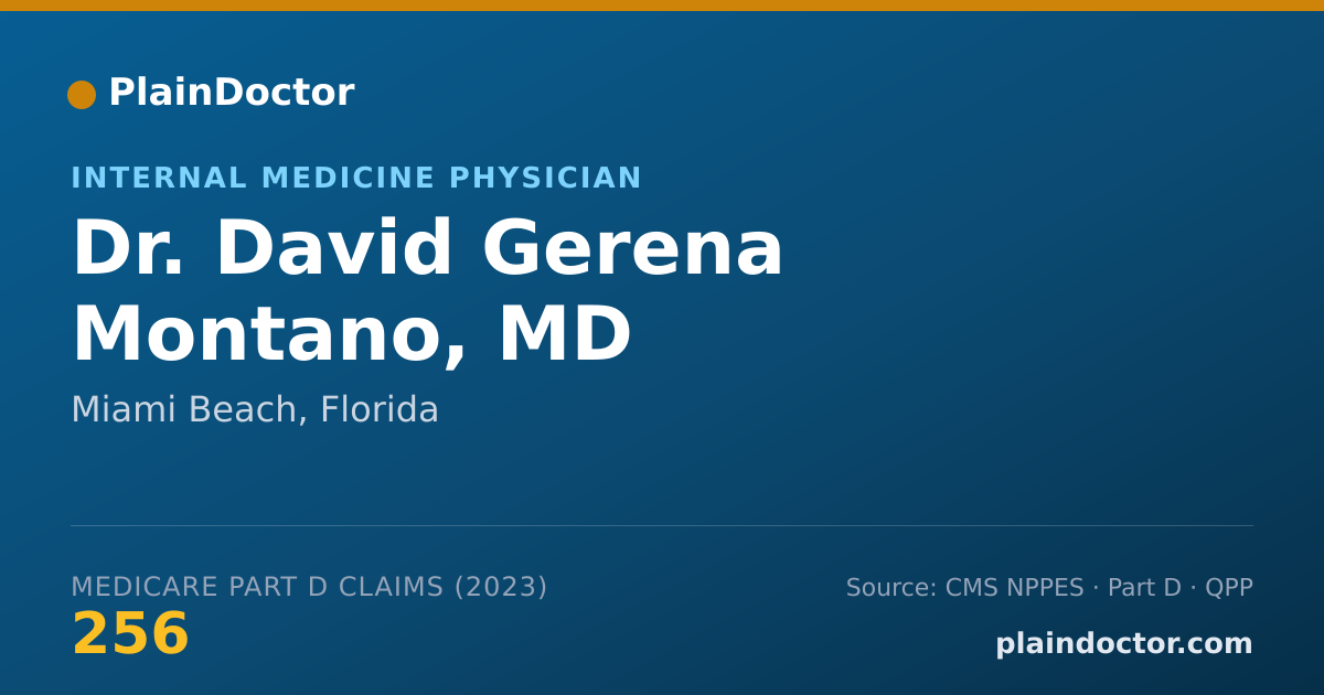 Shareable card for David Gerena Montano, MD - Internal Medicine Physician, Miami Beach, FL