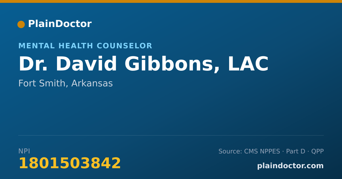 Shareable card for David Gibbons, LAC - Mental Health Counselor, Fort Smith, AR