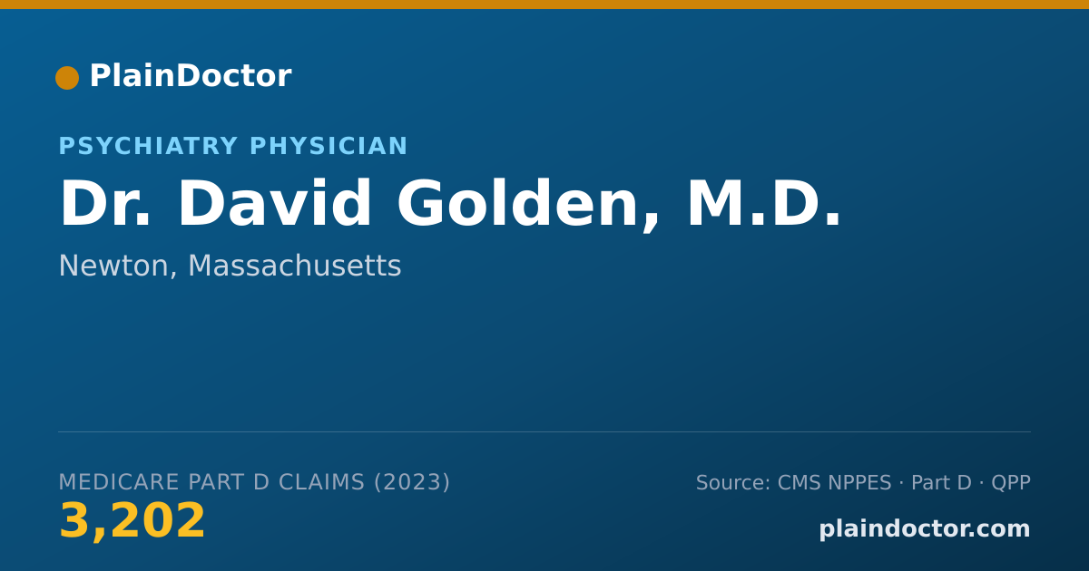 Shareable card for David Golden, M.D. - Psychiatry Physician, Newton, MA