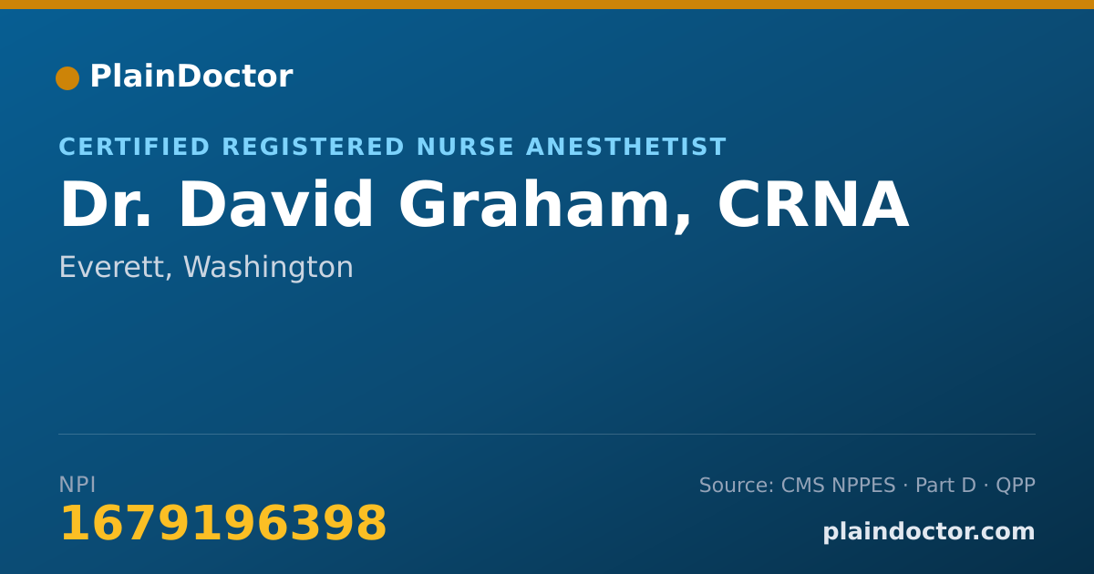 Shareable card for David Graham, CRNA - Certified Registered Nurse Anesthetist, Everett, WA