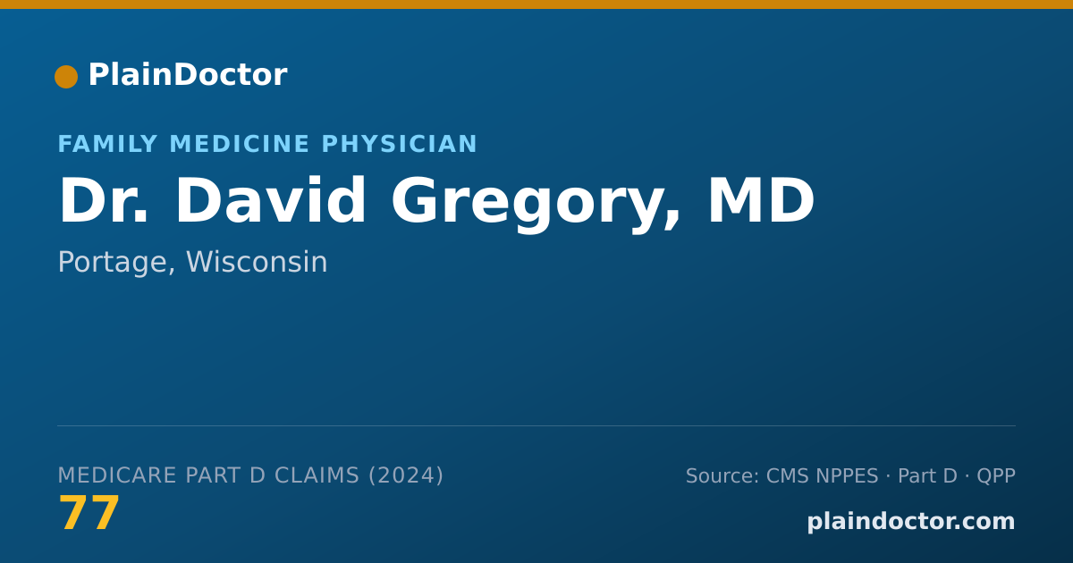 Shareable card for David Gregory, MD - Family Medicine Physician, Portage, WI