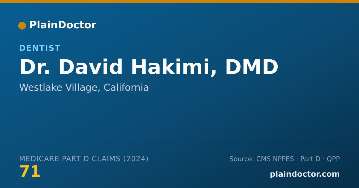 Shareable card for David Hakimi, DMD - Dentist, Westlake Village, CA