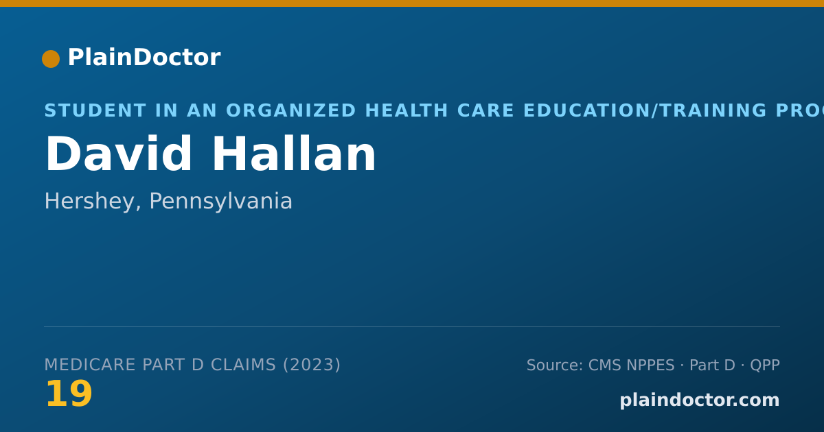 Shareable card for David Hallan - Student in an Organized Health Care Education/Training Program, Hershey, PA
