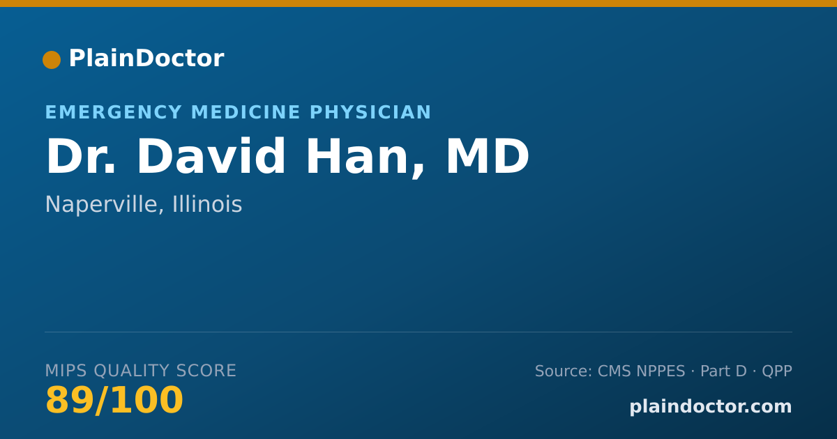 Shareable card for David Han, MD - Emergency Medicine Physician, Naperville, IL
