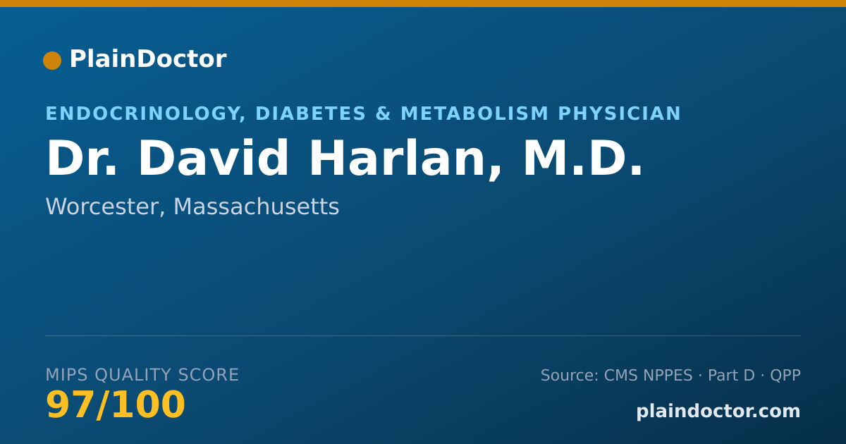 Shareable card for David Harlan, M.D. - Endocrinology, Diabetes & Metabolism Physician, Worcester, MA