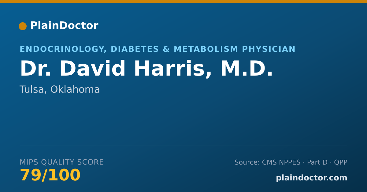 Shareable card for David Harris, M.D. - Endocrinology, Diabetes & Metabolism Physician, Tulsa, OK