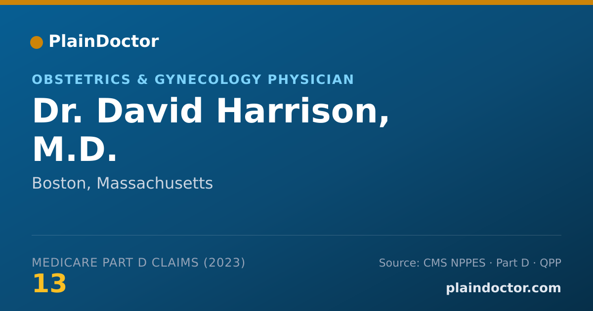 Shareable card for David Harrison, M.D. - Obstetrics & Gynecology Physician, Boston, MA