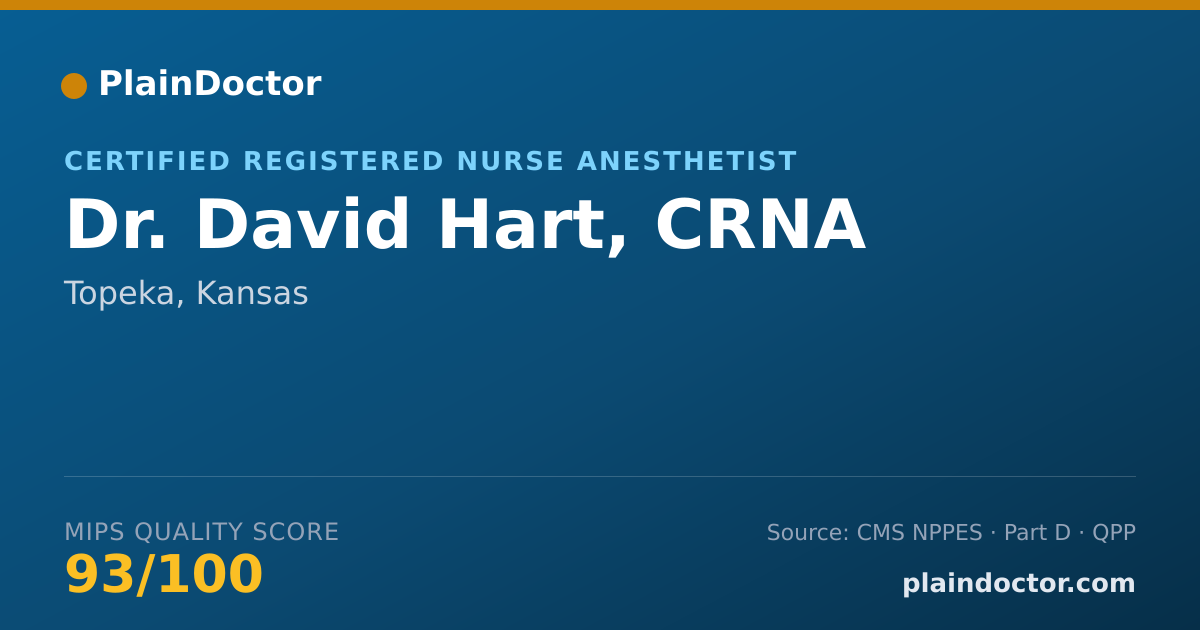 Shareable card for David Hart, CRNA - Certified Registered Nurse Anesthetist, Topeka, KS