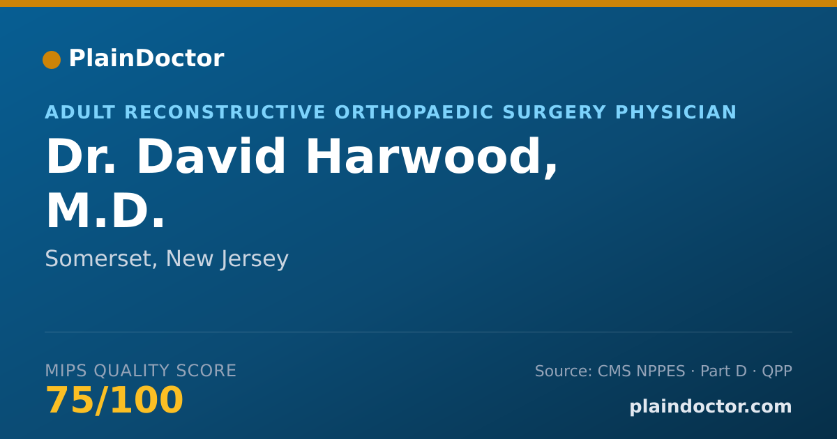 Shareable card for David Harwood, M.D. - Adult Reconstructive Orthopaedic Surgery Physician, Somerset, NJ
