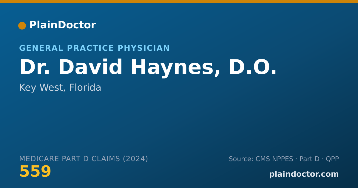 Shareable card for David Haynes, D.O. - General Practice Physician, Key West, FL
