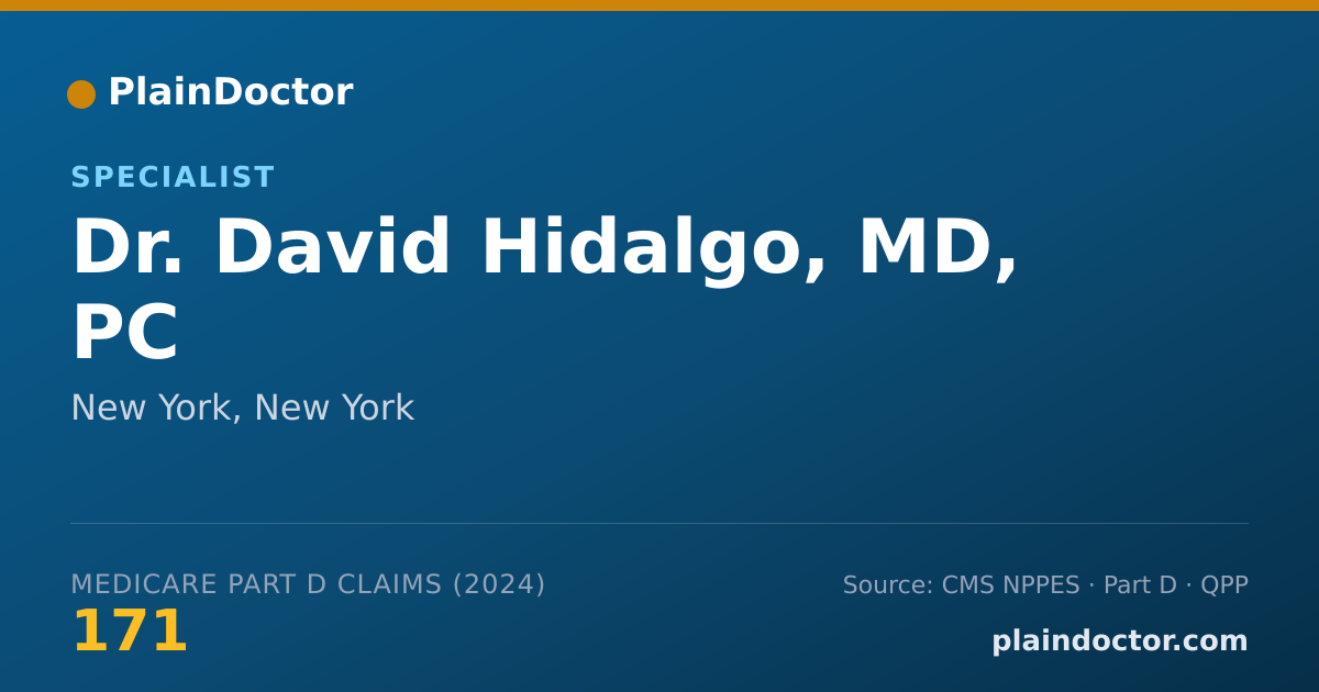 Shareable card for David Hidalgo, MD, PC - Specialist, New York, NY