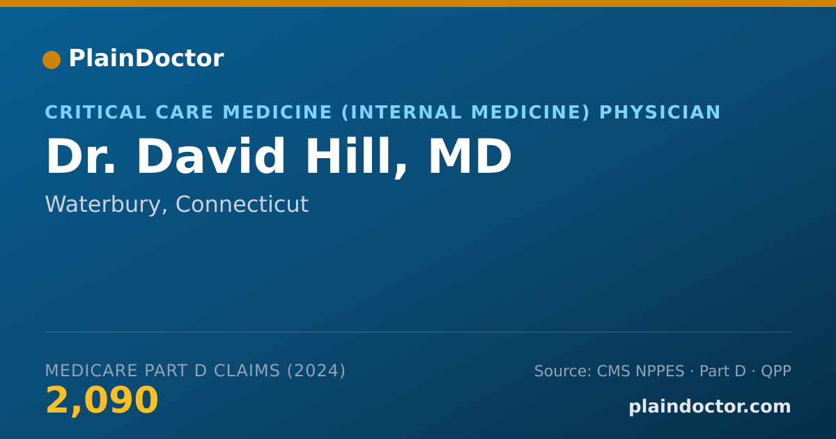 Shareable card for David Hill, MD - Pulmonary Disease Physician, Waterbury, CT